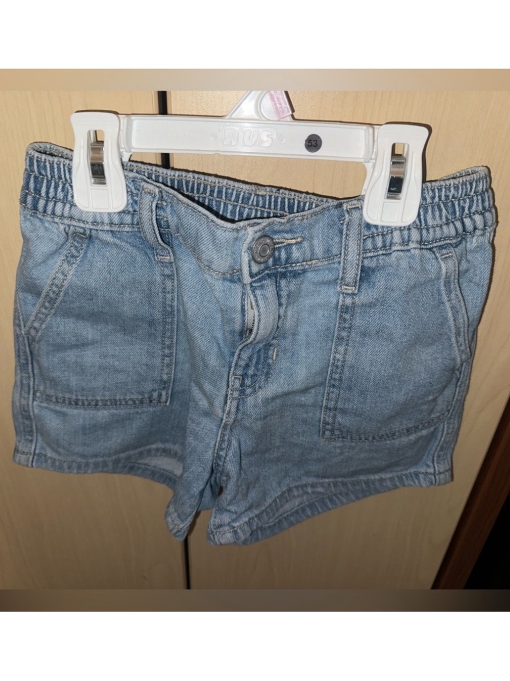 Old Navy Girls Light Wash Denim Shorts Size 8 Elastic Waist